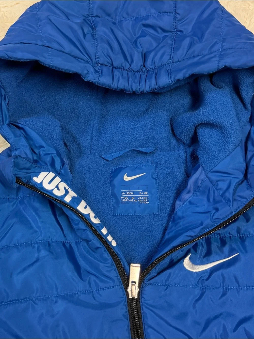 Nike Boy's Royal Blue Full-Zip Puffer Jacket Coat